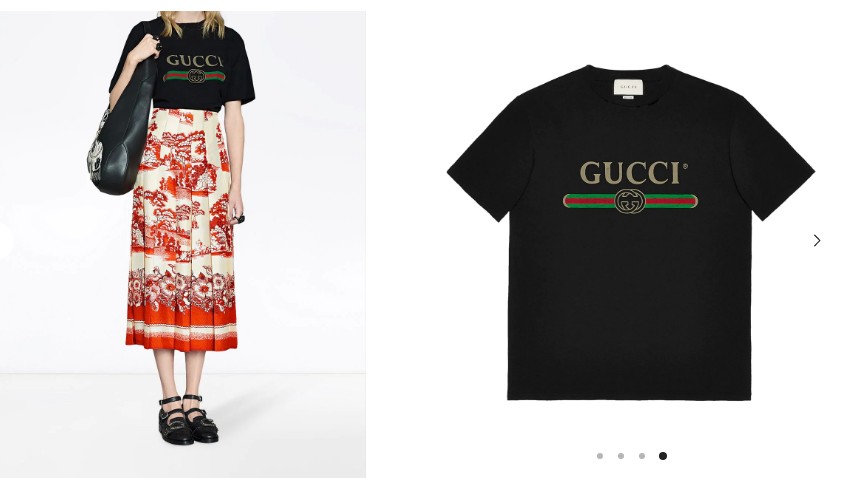 تيشرت أسود بـ شعار قوتشي Gucci